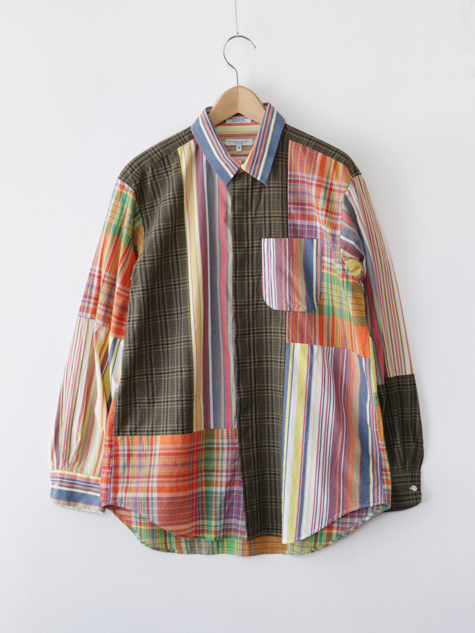 Engineered Garments Combo Short Collar Shirt - Cotton Stripe